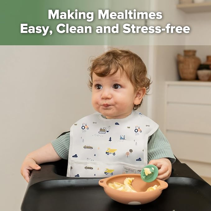 haakaa Waterproof Baby Bibs for Eating 2pcs for 6-24M - Image 2