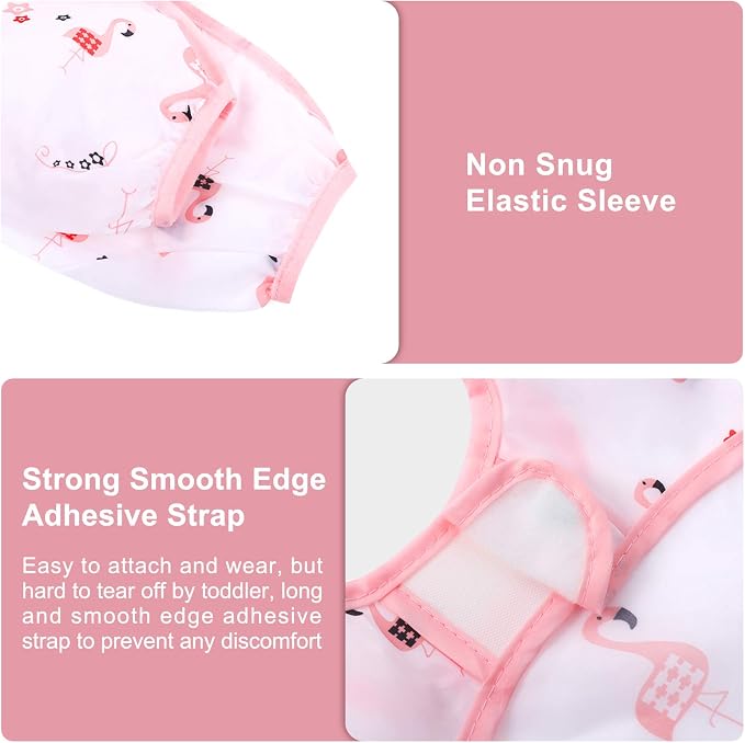 Accmor 4 Pack Long Sleeve Bibs, Baby Smock Waterproof Full Sleeved Bib - Image 2