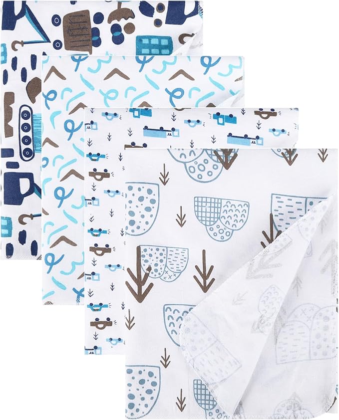 New Flannel Receiving Blankets 4 Pcs, Baby Swaddle Blankets, Infant Flannel by Unknown