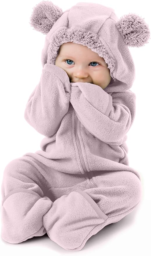 Cuddle Club Fleece Baby Bunting Bodysuit Hoodie, Newborn by CuddleClub