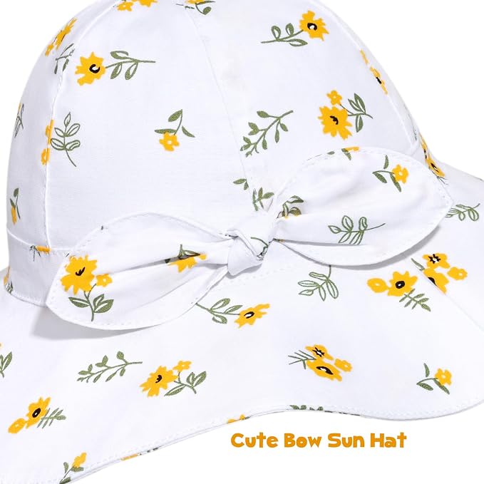 Baby Girl Sun Hat with UPF 50+ Outdoor Adjustable Beach Hat with Wide Brim - Image 6