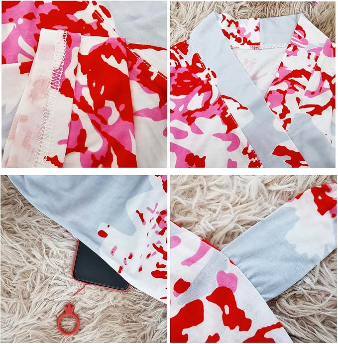 SUFEINI Maternity Robe and Matching Baby Swaddle Blanket Set, Mommy Robe - Image 3