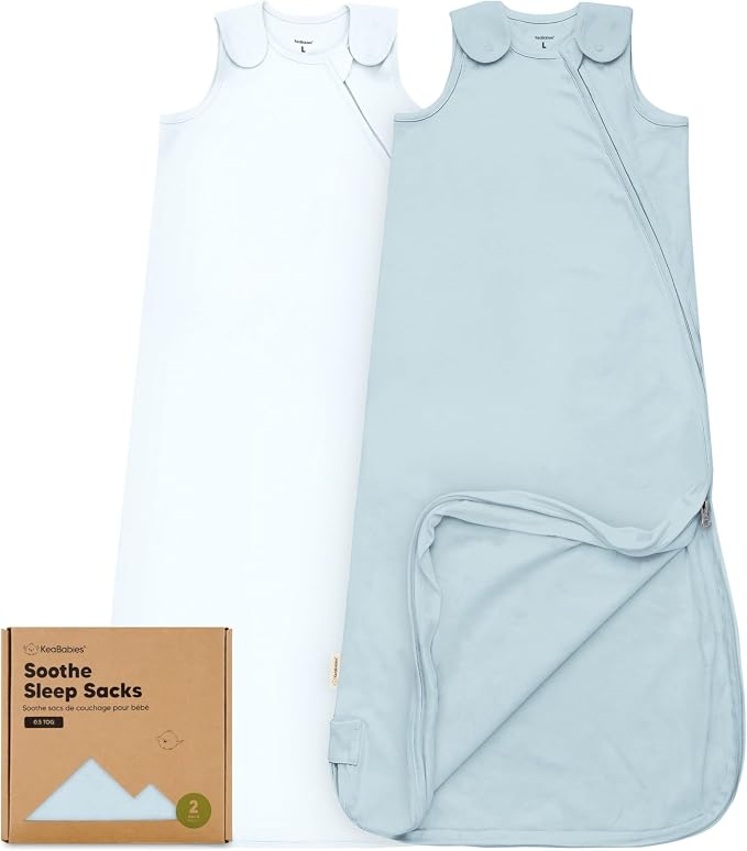 2-Pack Organic Baby Sleep Sacks, 100% Cotton 0.5TOG by KeaBabies