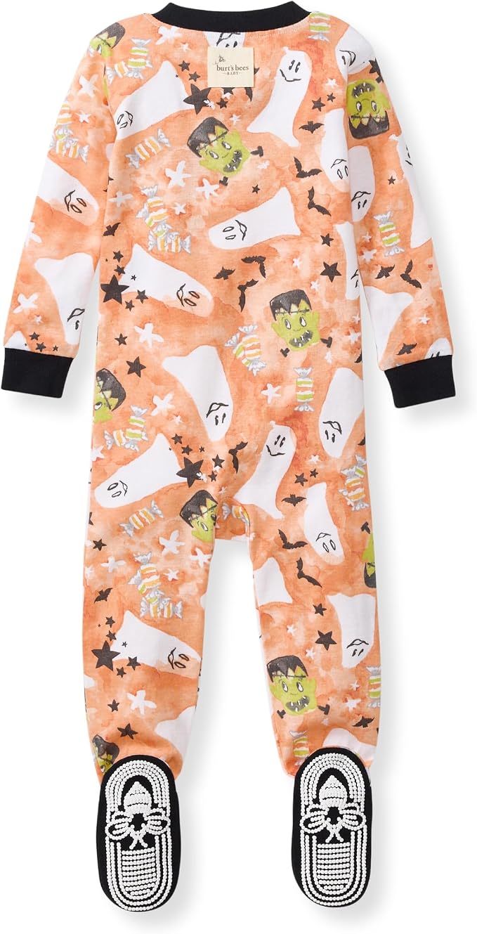 Burt's Bees Baby Girls Organic Cotton, Snug Fit Footed Sleeper Pajamas | - Image 2