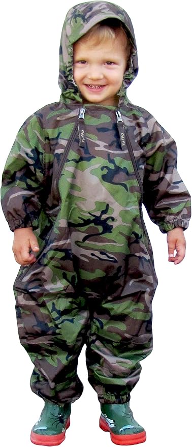 Tuffo Muddy Buddy Kids Waterproof Rain Suit One-Piece Coverall, Dual Zippers - Image 3