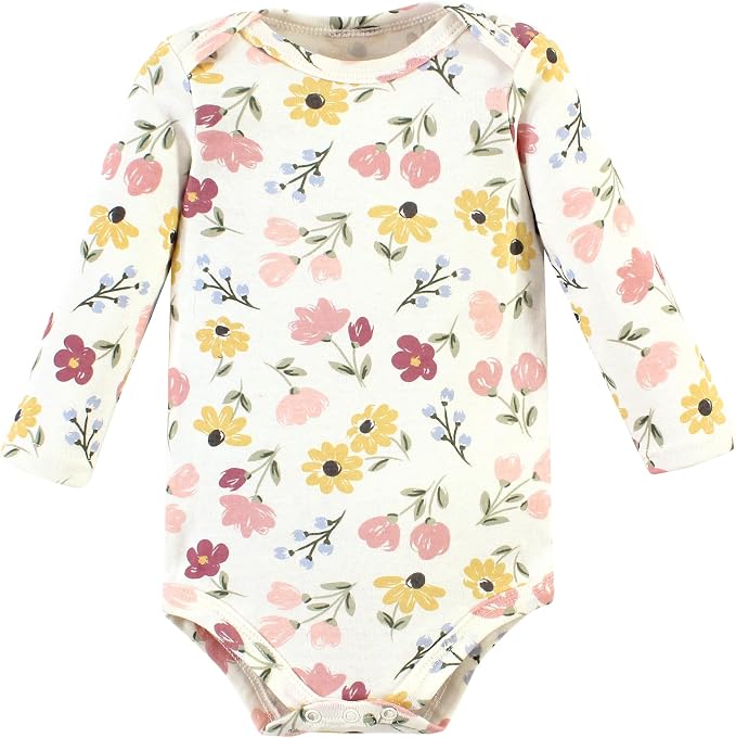 Hudson Baby Baby Girls' Cotton Long-sleeve Bodysuits 3-pack - Image 4