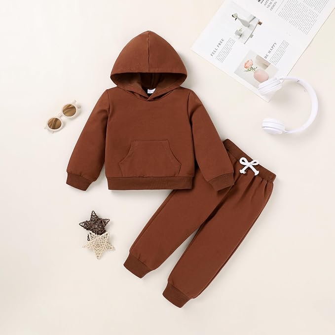Happy Town Baby Fall Outfits for Girl Boy Long Sleeve Hoodie Top and Long - Image 2