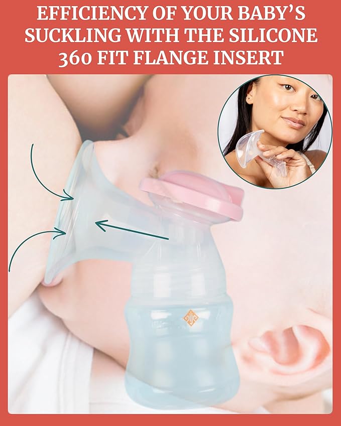 Portable Breast Pump with Dual Motor & Silicone Flanges - Cordless for Travel - Compact Electric Breastmilk Pump - Wall Plug Provided - Double