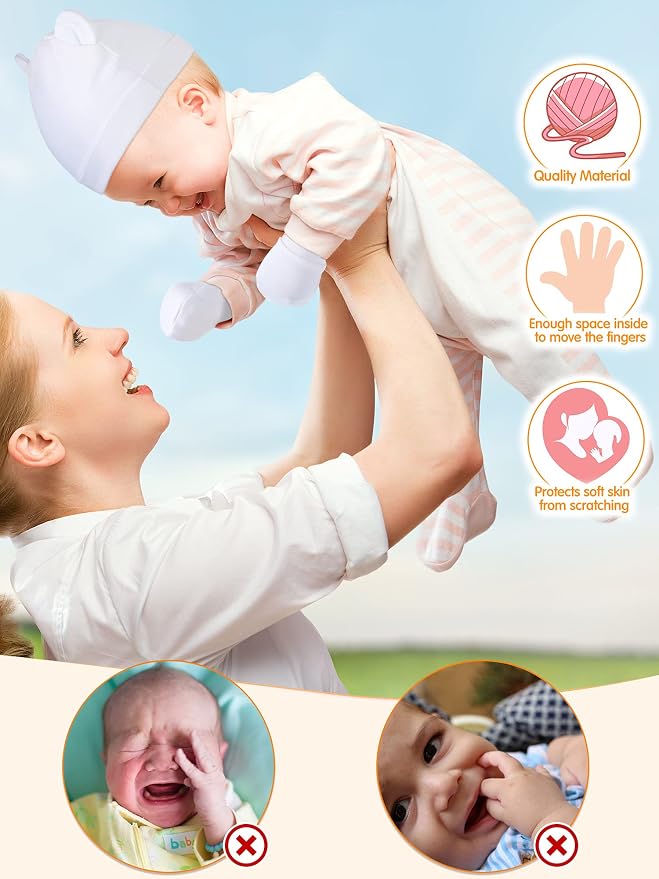 Geyoga 12 Pcs Baby Hat | Newborn Hats Mittens - Image 2