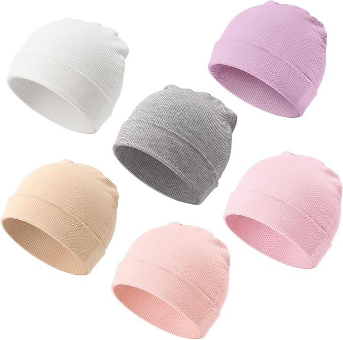DRESHOW BQUBO 6 Pack Baby Newborn Hats Set by DRESHOW