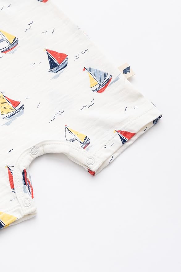 monica + andy Slub Shorty Romper, 100% Organic Baby Clothes - Image 7