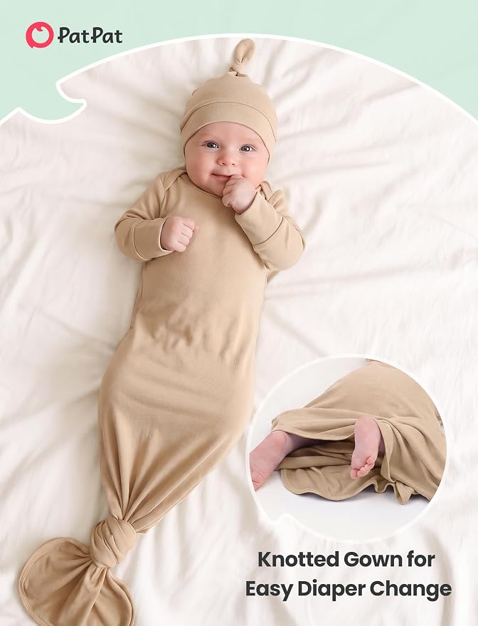 PATPAT Baby Sleeper Gown with Hat - Image 4