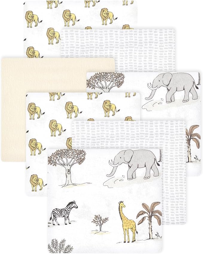 Little Treasure Hudson Baby Cotton Poly Flannel Receiving Blankets Multipack by HudsonBaby