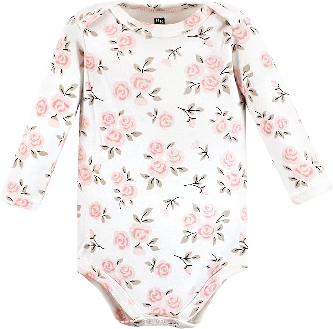 Hudson Baby Baby Girls' Cotton Long-sleeve Bodysuits 3-pack - Image 3