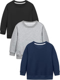 Cooraby 3 Pack Baby and Toddler Boys Crewneck Sweatshirts Kids Solid Cotton by Cooraby