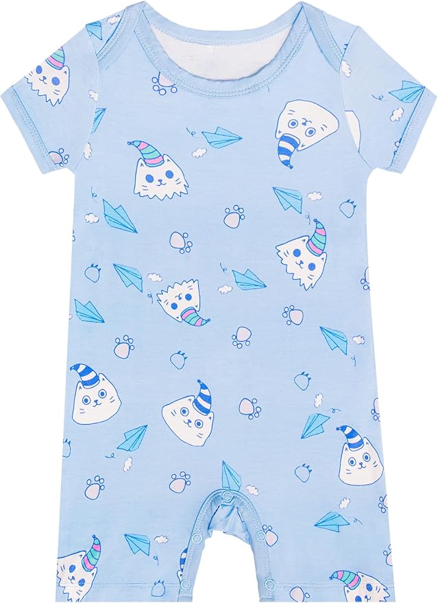 GUISBY Baby Rayon Romper Pajamas, 0-24M | Silky Soft Feel，Snap Closure，Footless by GUISBY