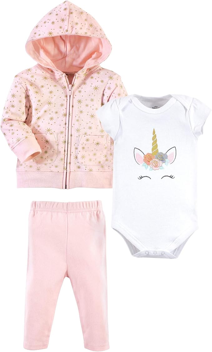 Little Treasure Baby Hoodie, Bodysuit Or Tee Top, and Pant Set by Little+Treasure