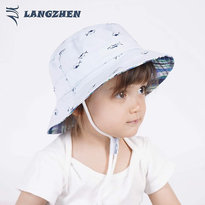 LANGZHEN Sun Protection Hat for Kids Toddler Boys Girls Wide Brim Summer - Image 3