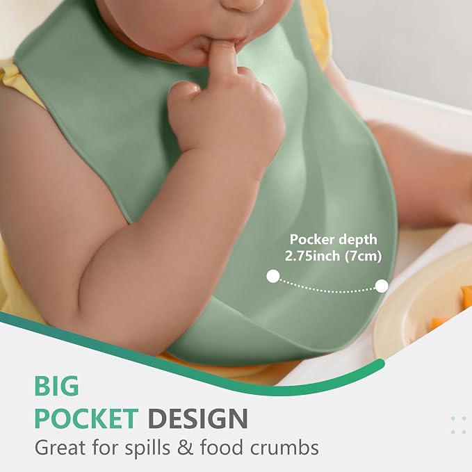 Cuddle Campus Set of 3 Silicone Bibs - Image 4
