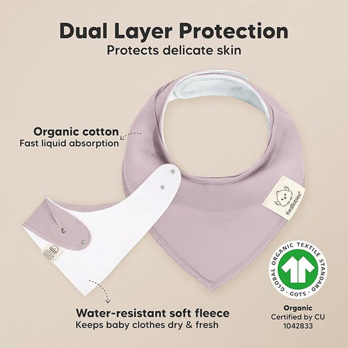 8-Pack Organic Baby Bandana Bibs for Girls - Super Absorbent Triangle Baby Bibs for Drooling and Teething Infant, 100% Cotton Extra Soft for Newborn, Infant 0-36 Months (Embrace)