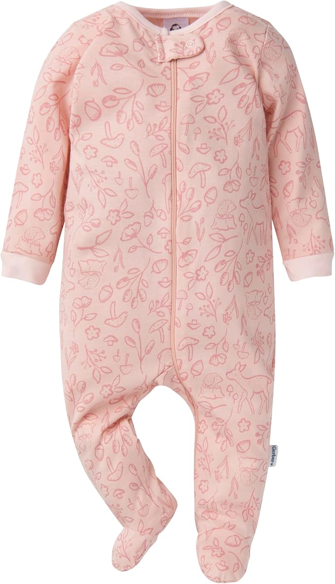 Gerber Baby Girls 4-Pack Sleep 'N Play Footie - Image 2