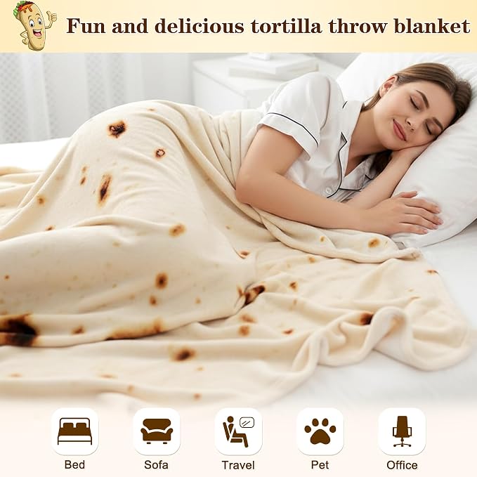 Mermaker Burrito Tortilla Taco Blanket - Image 4
