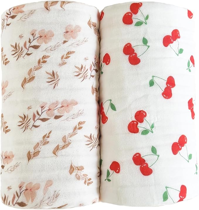 REPRECONF Muslin Baby Blanket 2 Pack, 6 Layer Cotton Swaddle Blanket 43x43 | by REPRECONF