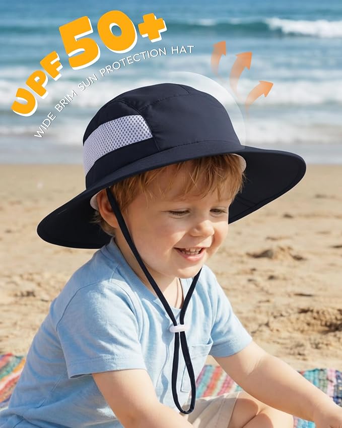 HONGTEYA 2 Pack Baby Sun Hat Infant Toddler Boys Girls Sun Protection Bucket - Image 2