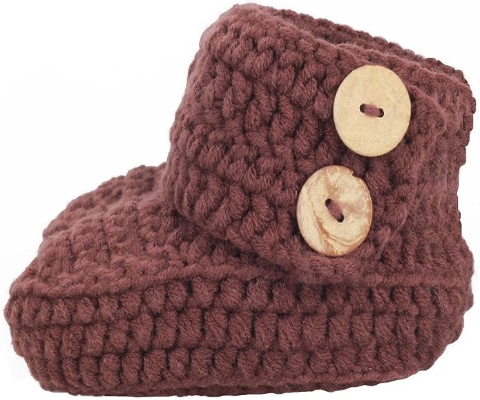 Knit Crochet Baby Booties Newborn Socks Handmade Shoes Deep by zefen