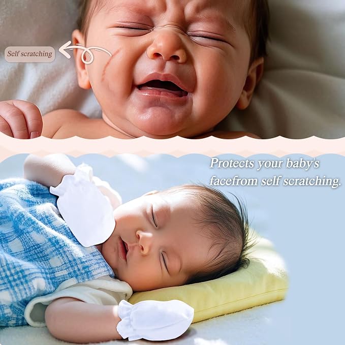 Baby Mittens 0-6 Months No Scratch 100% Cotton Gloves - Image 8