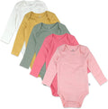 HonestBaby baby-girls 5-pack Long Sleeve Bodysuits One Piece 100% Organic Cotton by HonestBaby