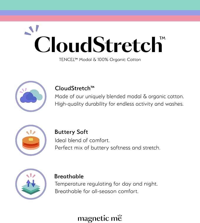 Magnetic Me Cloudstretch 5-Pack Bundle | Magnetic Baby Bodysuits - Image 3