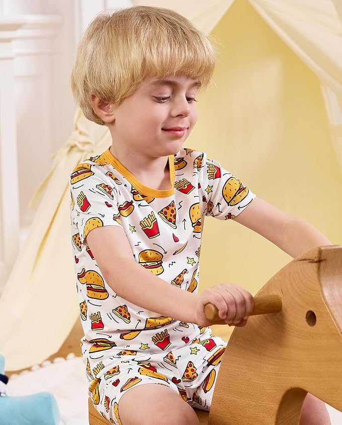 babee Reshinee Bamboo Viscose Toddler Boys Pajamas Set, Short Sleeve Kids - Image 8