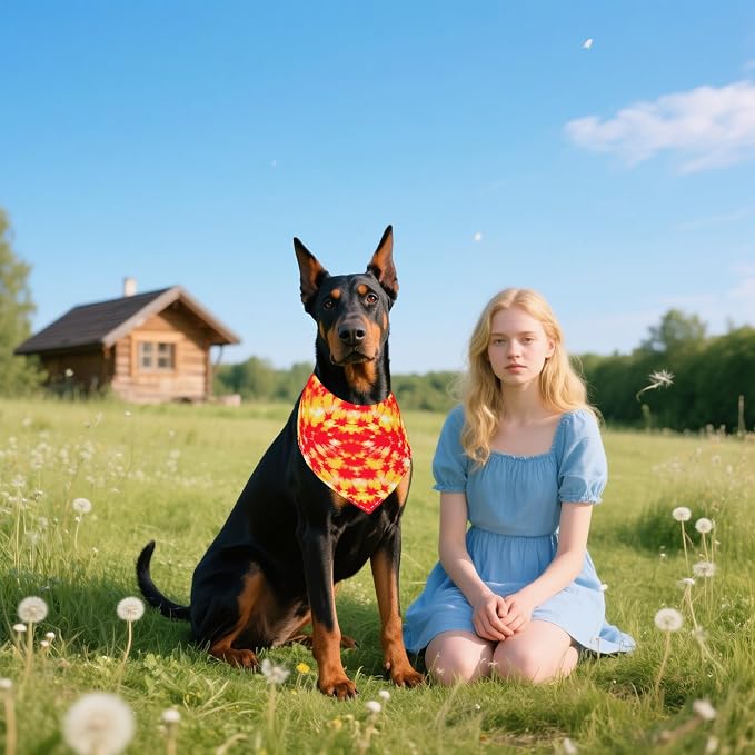 7 PCS Tie Dye Dog Bandanas for Large Dogs Breed Sewing Hemming Dog Bandana - Image 5