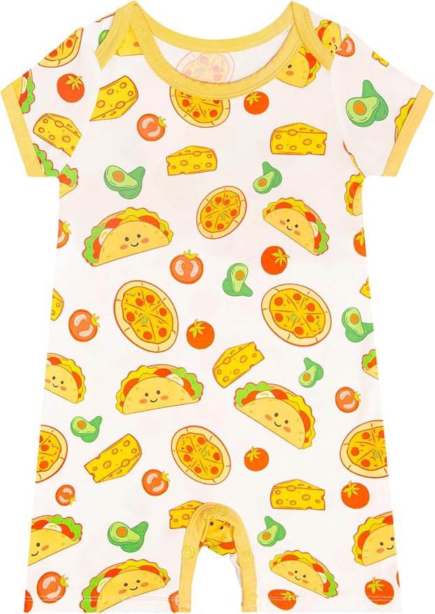 GUISBY Baby Rayon Romper Pajamas, 0-24M | Silky Soft Feel，Snap Closure，Footless by GUISBY