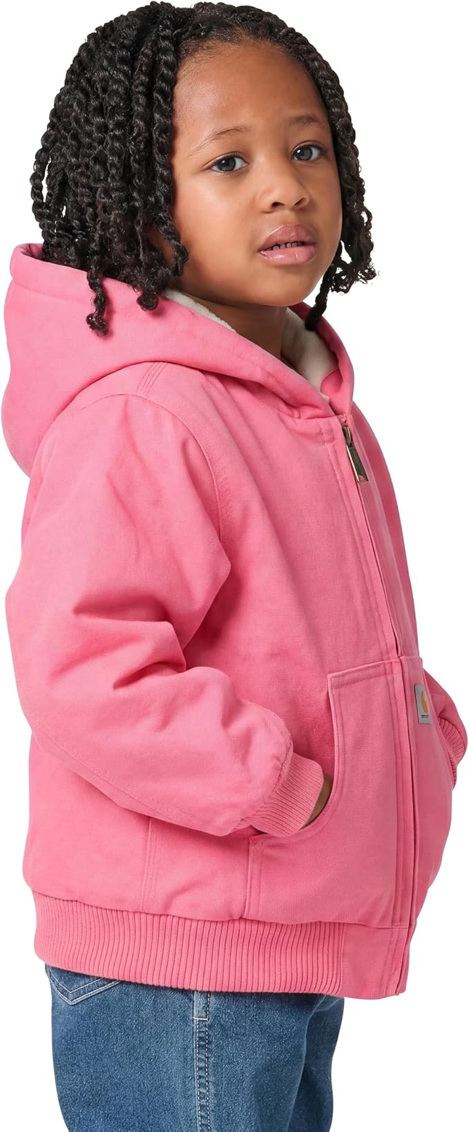 Carhartt Baby Girls Zip-Up Jacket | Polyester Blend | Fuzzy Polyester Body And - Image 3