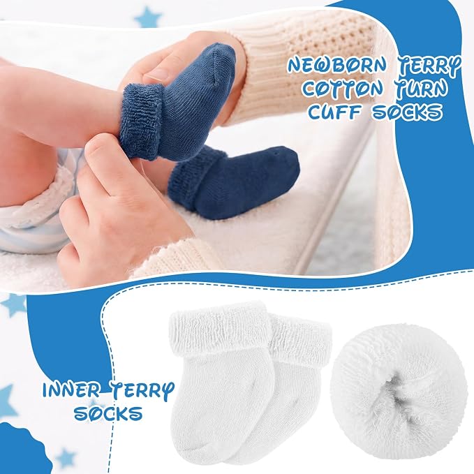 Twistover 10 Pairs Preemie Cotton Turn Cuff Socks - Image 5