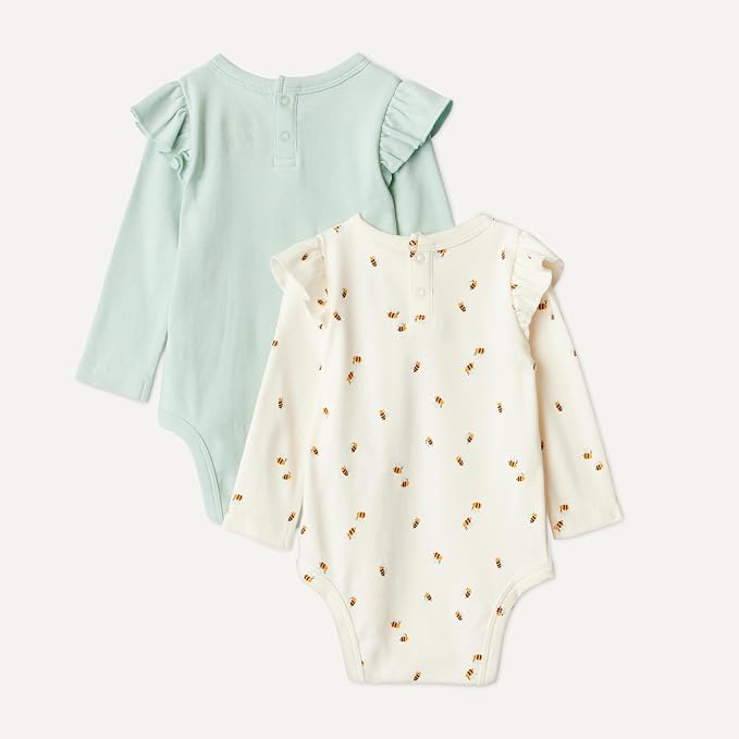 Amazon Essentials Baby Girls' Long-Sleeved Ruffle Bodysuits - Image 5