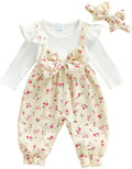 Newborn Baby Girl Clothes Ruffle Sleeve Jumpsuit Corduroy Floral by mlpeerw