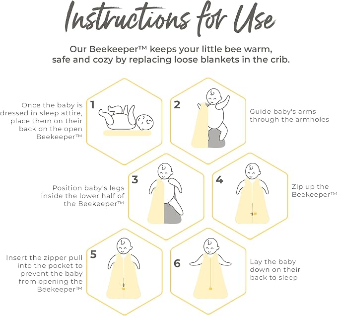 Burt's Bees Baby Infant Wearable Blanket, Organic Cotton Unisex Beekeeper - Image 5