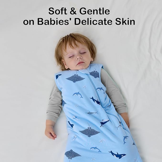 BubblePanda Rayon Made from Bamboo Sleep Sack 0-6 Months 0.5 Tog Soft Newborn Sleep Sack 3-6 Months for Infant Babies 2-Way Zipper Wearable Blanket Baby 0-3 Months