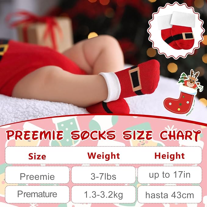 Twistover 10 Pairs Preemie Cotton Turn Cuff Socks - Image 3