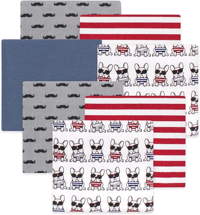 Little Treasure Hudson Baby Cotton Poly Flannel Receiving Blankets Multipack by HudsonBaby