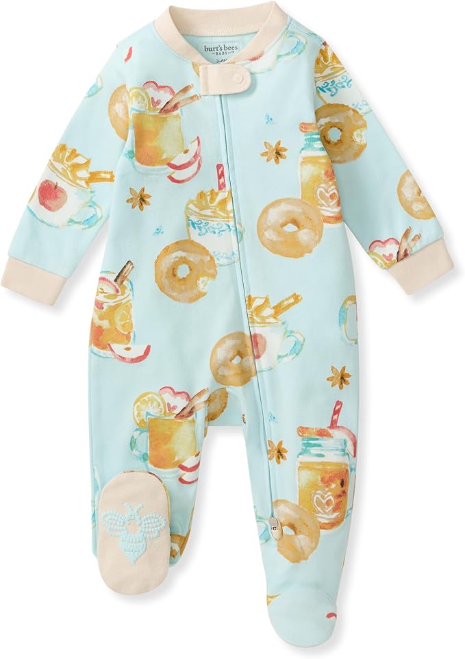 Burt's Bees Baby Girls' Organic Cotton, Sleep and Play Footed Pajamas | Easy by BurtsBeesBaby