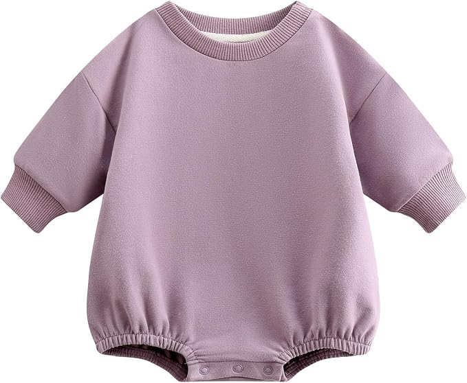 Bafeicao Baby Boy Girl Sweatshirt Romper Bubble Romper | Organic Cotton by Bafeicao