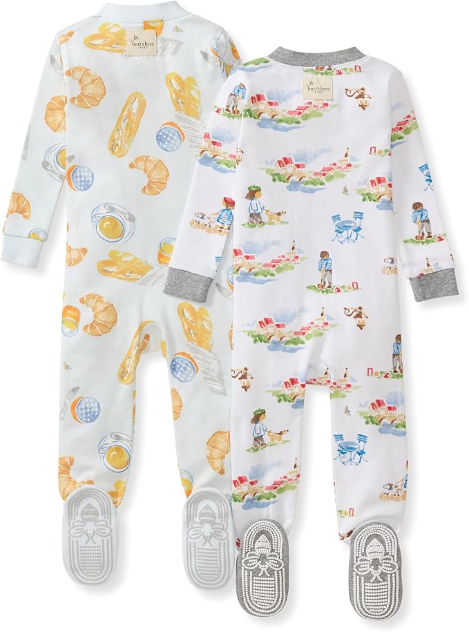 Burt's Bees Baby Boys Organic Cotton, Snug Fit Footed Sleeper Pajamas | - Image 2