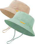 Baby Sun Hat Kids Summer Sun Protection Toddler Bucket Hat Wide Brim Adjustable by HONGTEYA