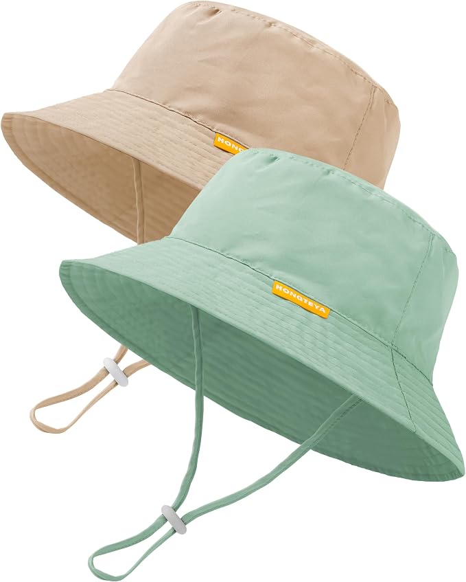 Baby Sun Hat Kids Summer Sun Protection Toddler Bucket Hat Wide Brim Adjustable by HONGTEYA