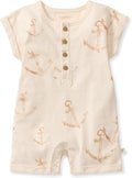 Burt's Bees Baby Baby Boys' Short Sleeve Rompers, 100% Organic Cotton One-piece by BurtsBeesBaby