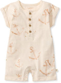 Burt's Bees Baby Baby Boys' Short Sleeve Rompers, 100% Organic Cotton One-piece by BurtsBeesBaby
